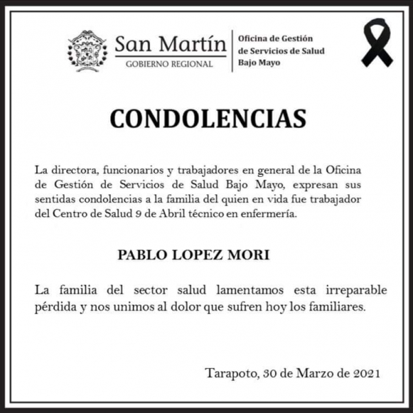 Condolencias